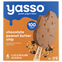 Yasso Chocolate Peanut Butter Chip Greek Yogurt Ice Cream Bars, 4 Ct