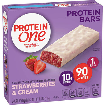 Protein One, Strawberries & Cream Protein Bars, Keto Friendly, 5 Count
