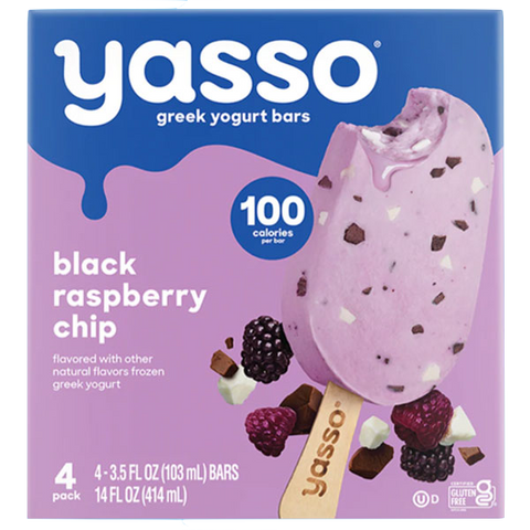 Yasso Black Raspberry Greek Yogurt Ice Cream Bars, 4 Ct