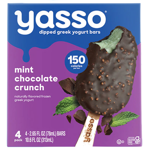 Yasso Mint Chocolate Crunch Greek Yogurt Ice Cream Bars, 4 Ct