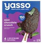 Yasso Mint Chocolate Crunch Greek Yogurt Ice Cream Bars, 4 Ct