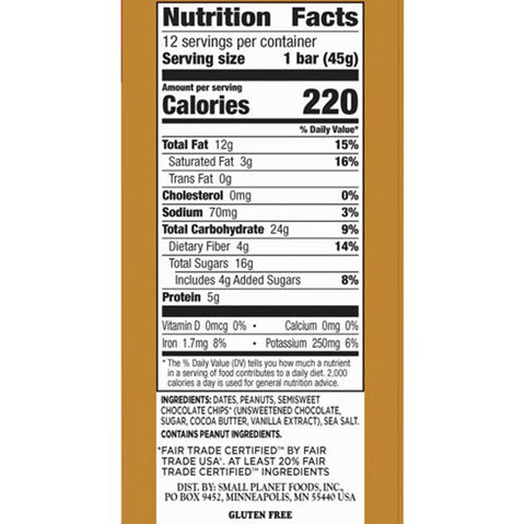 Larabar Peanut Butter Chocolate Chip Fruit & Nut Bars, 12 Count