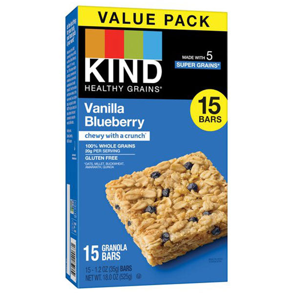 KIND Bars, Vanilla Blueberry Healthy Grains, Value Pack, 15 Count