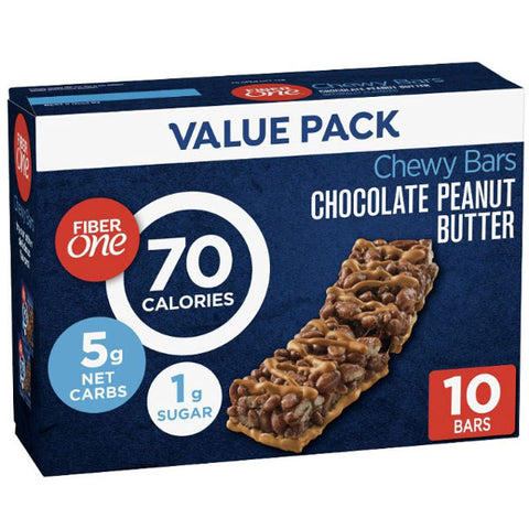 Fiber One 70 Calorie Chocolate Peanut Butter Granola Bar, 10 Count