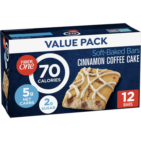 Fiber One 70 Calorie Cinnamon Coffee Cake Snack Bars, 12 Count