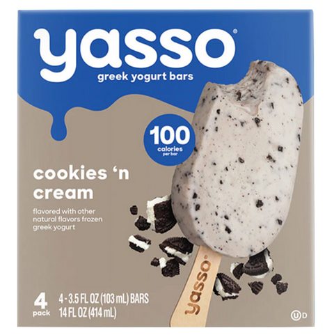 Yasso Cookies ‘n Cream Greek Yogurt Ice Cream Bars, 4 Ct