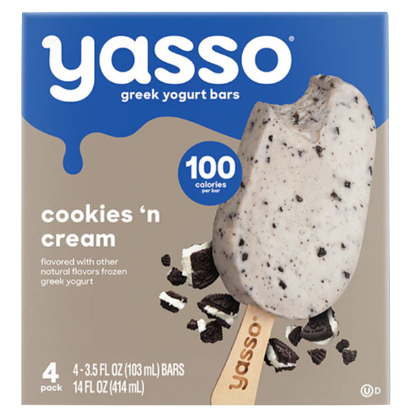 Yasso Cookies ‘n Cream Greek Yogurt Ice Cream Bars, 4 Ct