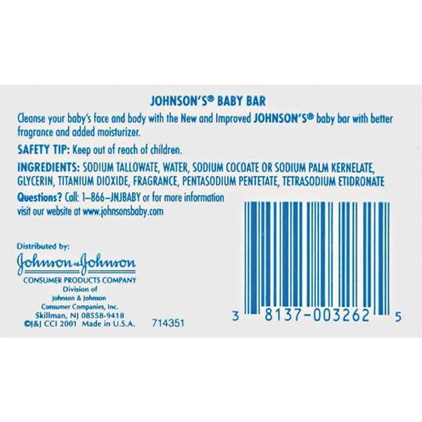 Johnson & johnson baby bar soap 2025