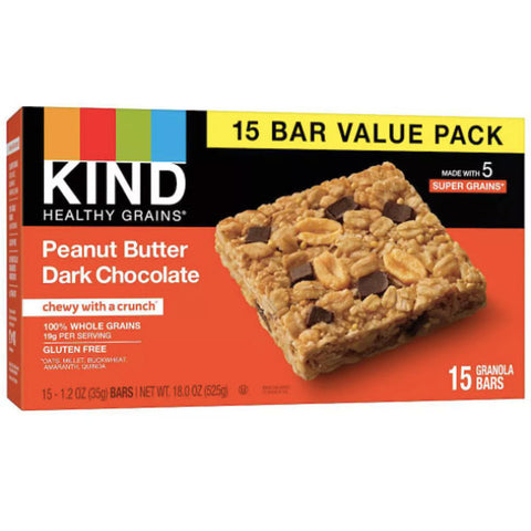 KIND Bars, Peanut Butter Dark Chocolate, Gluten free, Value Pack, 15 Count