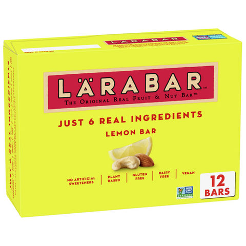 Larabar Lemon Bar, Gluten Free Vegan Fruit & Nut Bars, 12 Count