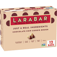 Larabar Chocolate Chip Cookie Dough, Gluten Free Vegan Fruit & Nut Bars, 12 Count