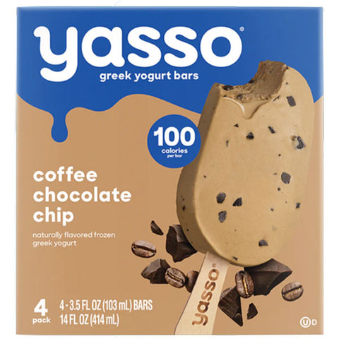 Yasso Coffee Chocolate Chip Greek Yogurt Ice Cream Bars, 4 Ct