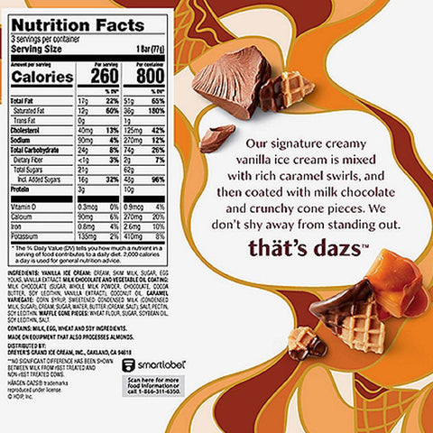 Haagen Dazs Ice Cream Bars, Caramel Cone, 3 Ct