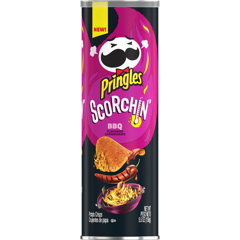 Pringles Potato Crisps Chips, BBQ, Fiery Spicy Snacks, 5.5oz