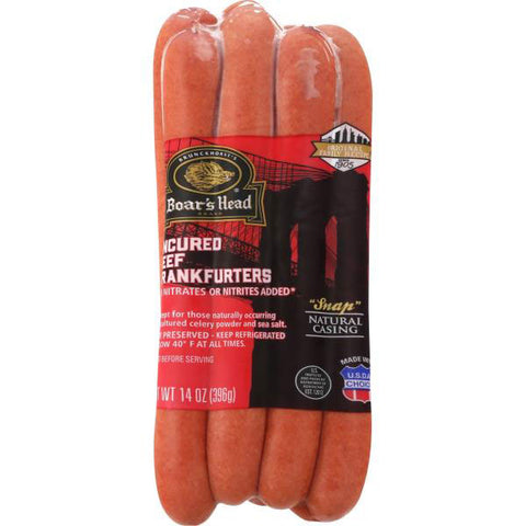 Boar's Head Uncured Beef Frankfurters, 14 oz