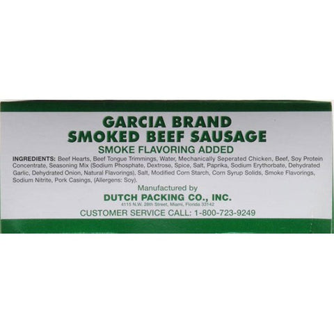 Garcia Brand Smoked Beef Sausages, 1.75 Lb.