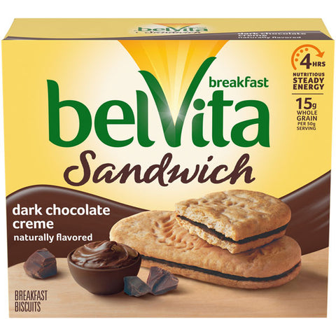 BelVita Breakfast Biscuits, Dark Chocolate Creme Sandwich, 5 Ct