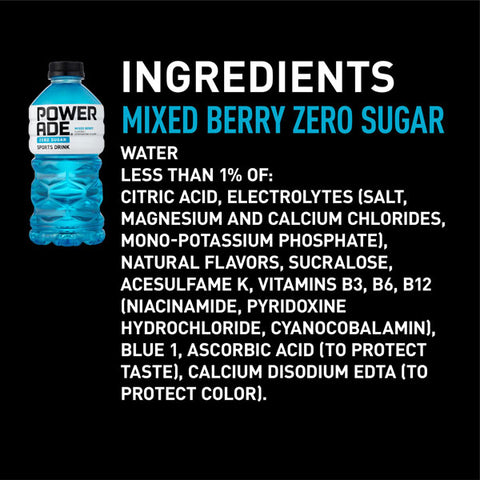 Powerade Zero Mixed Berry Sports Drink, 28 fl oz