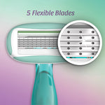 BIC Soleil Sensitive Advanced Women's Disposable Razor, Five Blade, Count  of 5, For a Flawlessly Smooth Shave