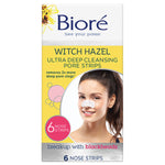 Biore Witch Hazel Ultra Cleansing Pore Strips, 6 Nose Strips - Water Butlers