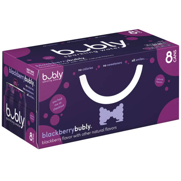 bubly Blackberry Sparkling Water 12 fl oz, 8 Ct - Water Butlers