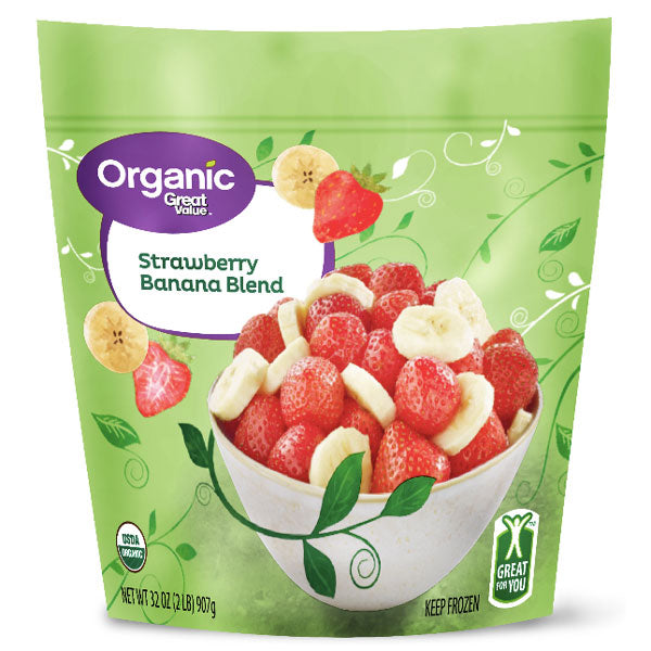 Great Value Organic Strawberry Banana Blend, 32 oz - Water Butlers