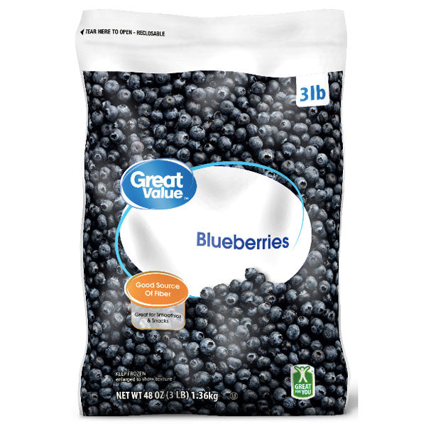 Great Value Frozen Whole Blueberries, 48 oz - Water Butlers
