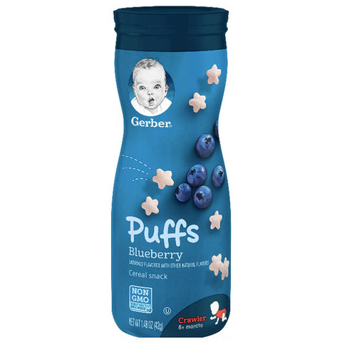 Gerber Puffs Blueberry Cereal Baby Snacks, 1.48 oz