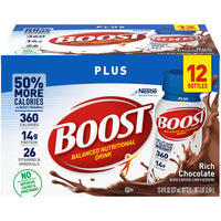 Boost PLUS Balanced Nutritional Drink Rich Chocolate 8 fl, 12 Count