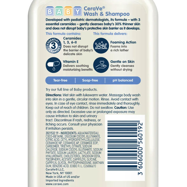 CeraVe Baby Wash Shampoo Tear Free baby Soap for Sensitive baby 8 fl oz CeraVe Baby Wash Shampoo Tear Free baby Soap for Sensitive baby 8 fl oz