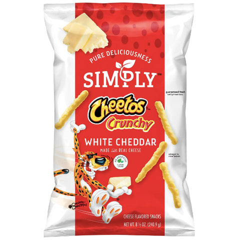 Simply Cheetos White Cheddar Crunchy Cheese Flavored Snacks, 8.5 oz