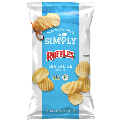 Ruffles Simply Potato Chips Sea Salted, 8 oz.