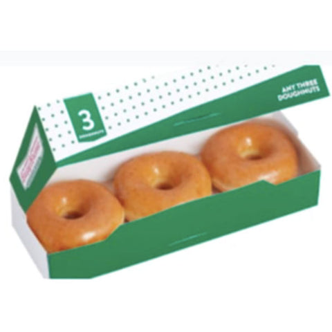 Krispy Kreme Original Glazed Doughnuts, 3 Count