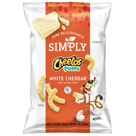 Simply Cheetos Puffs Cheese Flavored Snacks, White Cheddar, 8 Oz