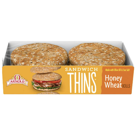 Arnold Honey Wheat Sandwich Thins, 6 Rolls