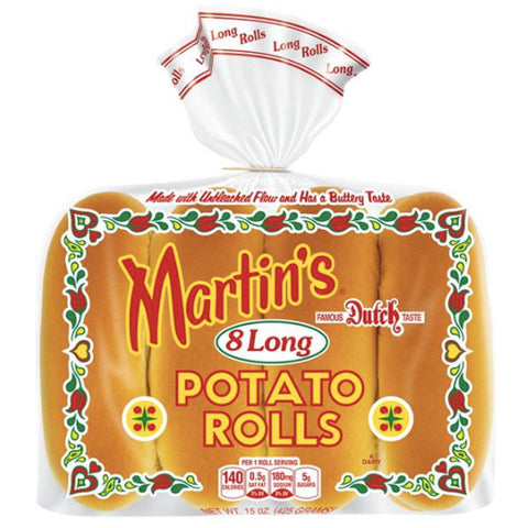 Martin's Potato Long Rolls, 8 count