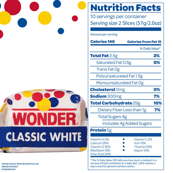 Wonder Classic White Bread Loaf, 20 oz.