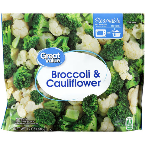 Great Value Frozen Broccoli & Cauliflower, 12 oz