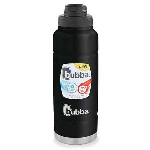 Bubba Trailblazer Stainless Steel Water Bottle with Wide Mouth Lid Licorice, 40 fl oz.