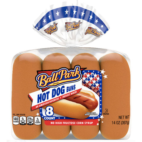 Ball Park Hot Dog Buns, 13 oz, 8 Count - Water Butlers