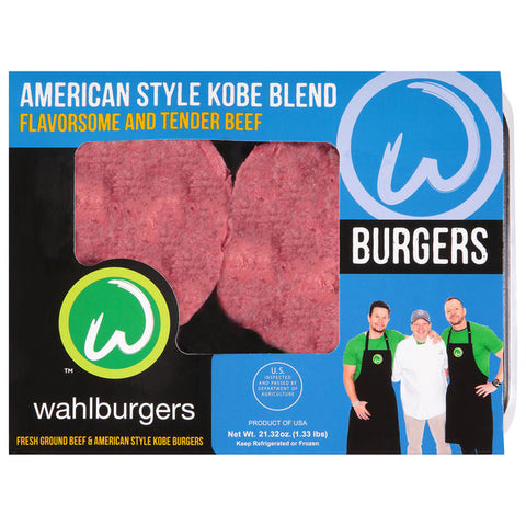 Wahlburgers Burgers American Style Kobe Blend Beef, 21.3 oz, 4 Count