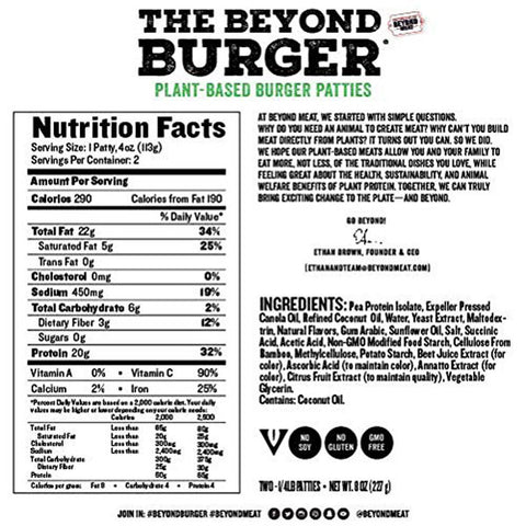 Beyond Meat Burgers, Burger Patties, 8oz, 2 Count