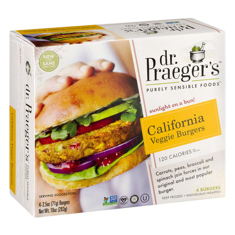 Dr. Praeger's Purely Sensible Foods California Veggie Burgers, 2.5 oz, 4 Count