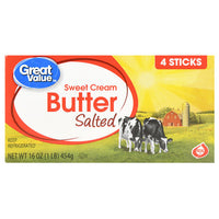 Great Value Sweet Cream Salted Butter, 16 oz, 4 Count
