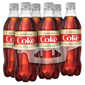 Coca Cola Diet Caffeine Free Soda, 16.9 Fl Oz Coke, 6 Ct