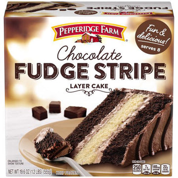 Pepperidge Farm Frozen Chocolate Fudge Stripe Layer Cake, 19.6 oz.