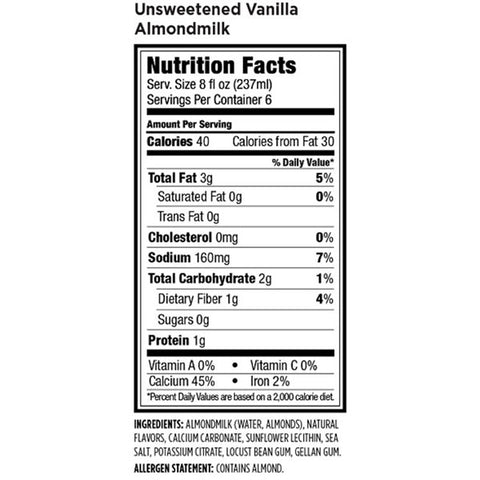 Califia Farms Unsweetened Vanilla Almond Milk, 48 oz