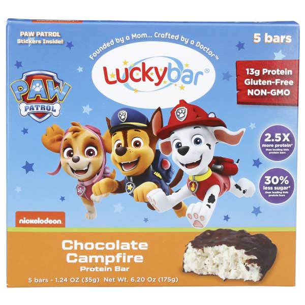 Luckybar Paw Patrol Chocolate Campfire Protein Bars, 5 Count - Water Butlers