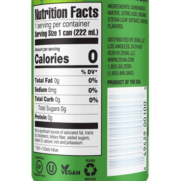 Zevia Disney Kidz Fizzy Apple Zero Calorie Soda, 7.5 fl oz Cans, 6 Count