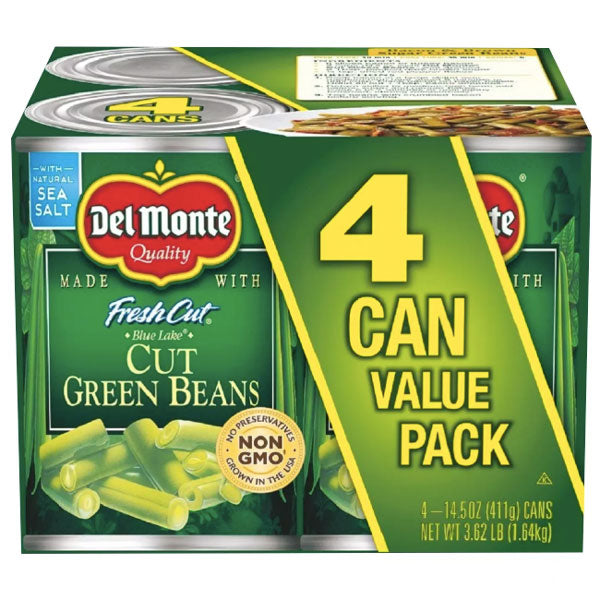Del Monte Cut Green Beans Value Pack, 4 Ct - Water Butlers